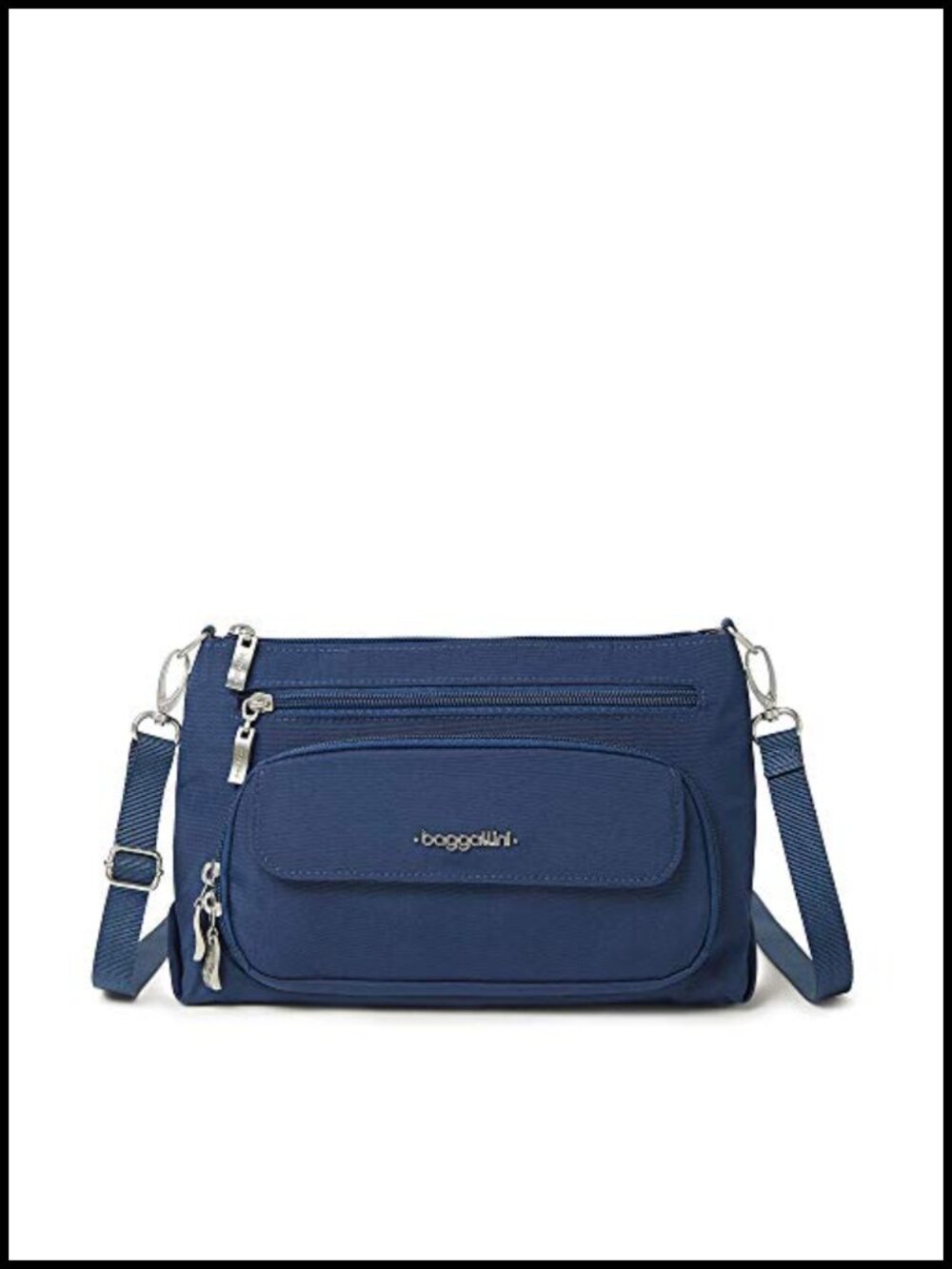 Lightweight Nylon RFID Crossbody Bag Zippered Travel Purse